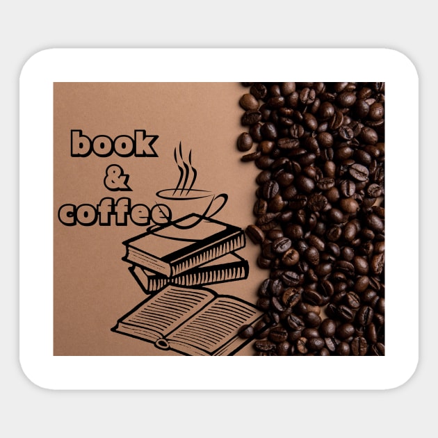 coffee  and book Sticker by ayoubShoop